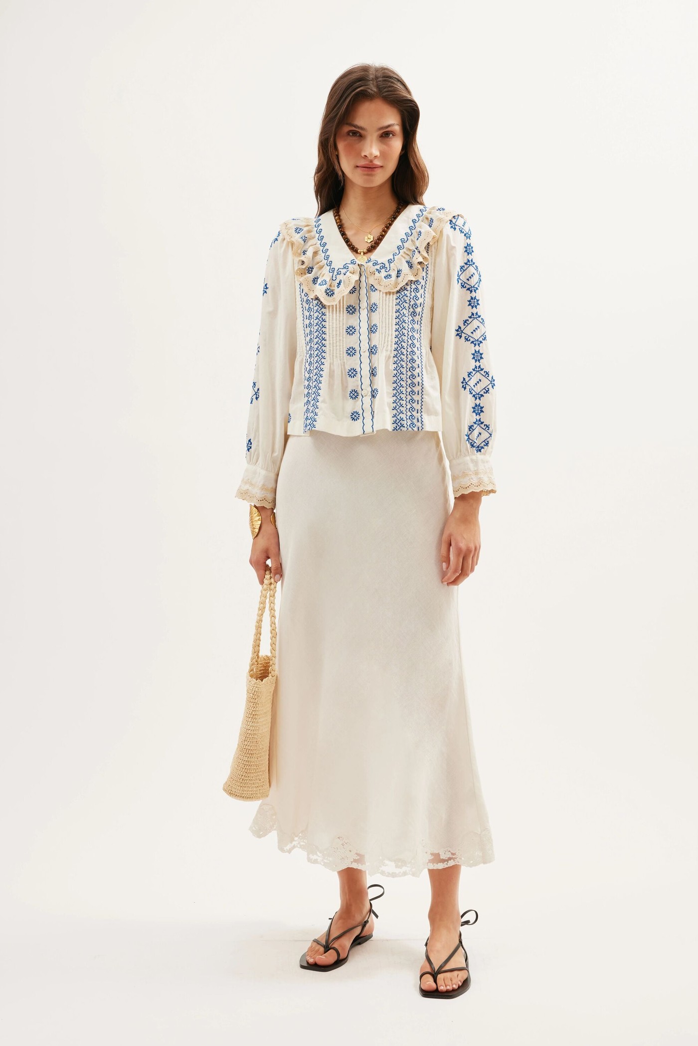 Percy - Mila Embroidery Cream view 3