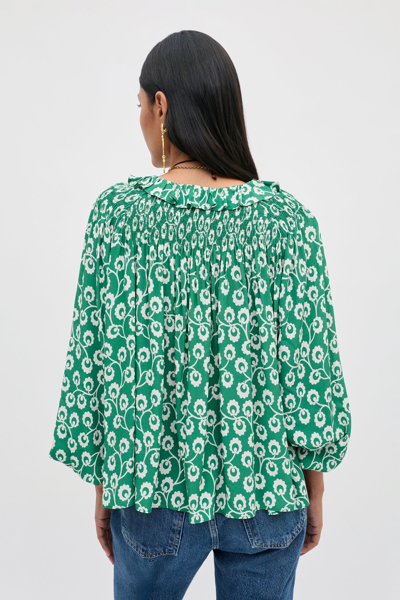 Maevie - Wishing Floral Green view 4